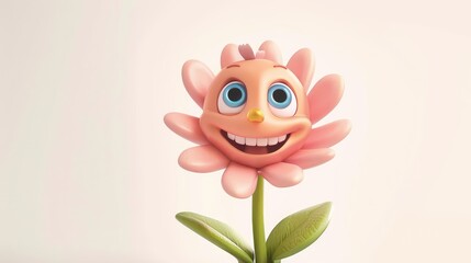 funny flower cartoon