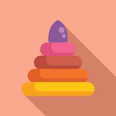 Classic toy pyramid encouraging childhood development through playful stacking