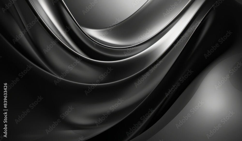 Poster black background with smooth lines, elegant curves