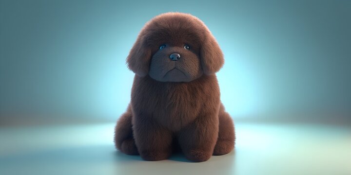 Cute Dog Teddy Fluffy Animal Photo of a new foundland