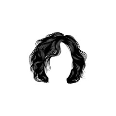 Woman's bob hair detail for graphic resource. Vector eps 10