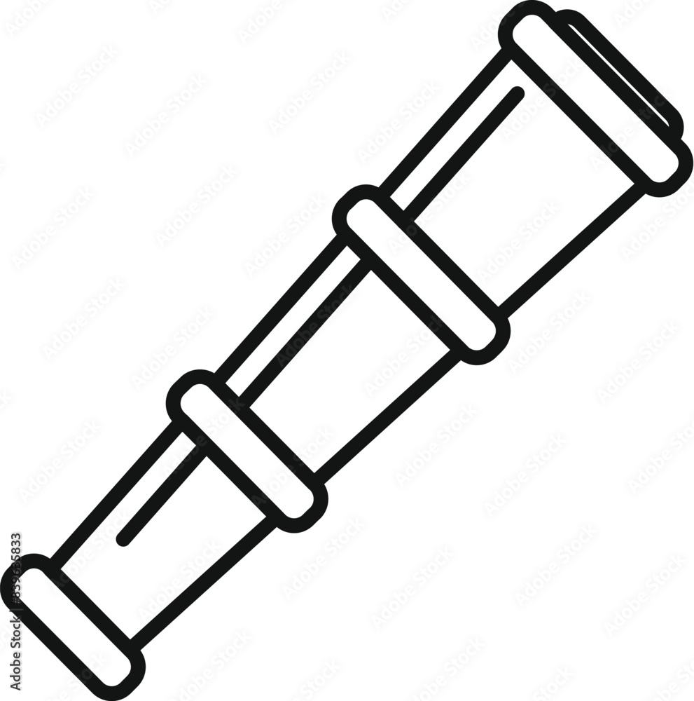 Poster simple line drawing of a telescope, perfect for representing looking for something specific