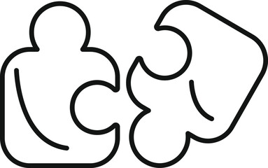 Obraz premium Concept of problem solving shown with two puzzle pieces coming together