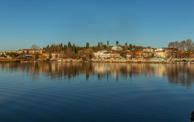 Uluabat Lake fishing boats and Gölyazı
