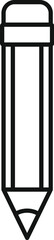 Simple, minimalist line drawing of a pencil, suggesting creativity and education