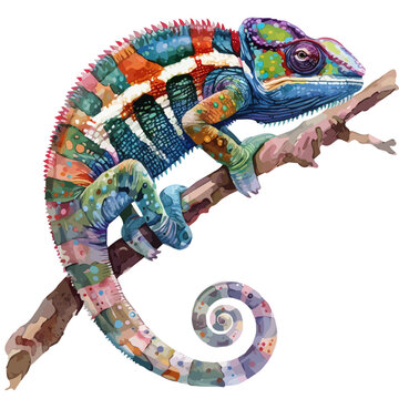 recommend clip art: Watercolor Illustration of a chameleon, isolated on a white background, chameleon clipart, chameleon vector, chameleon painting, chameleon art, drawing clipart, chameleon Graphic.