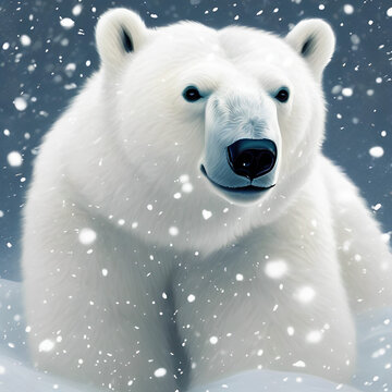pollar bear in the snow