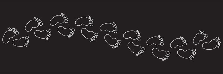 baby feet icon vector set. footprint, newborn, kids feet sign