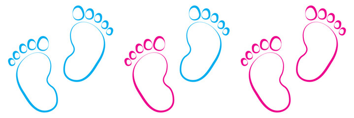 baby feet icon vector set. footprint, newborn, kids feet sign. Vector 10 eps.