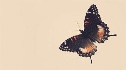 Mourning Cloak Butterfly, border, background Wallpaper, blank in the middle, minimalism, negative space, use for postcard template