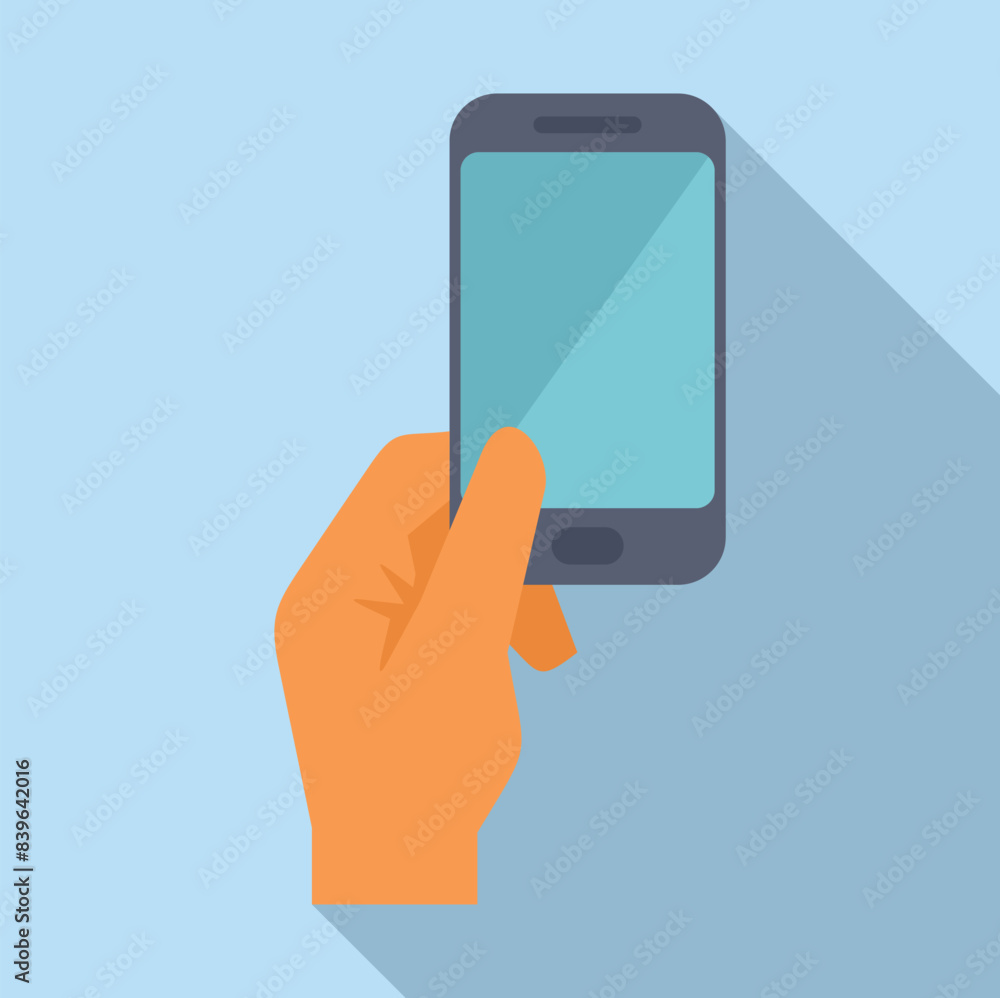 Poster person is using a smartphone, enjoying the functionality of a mobile app