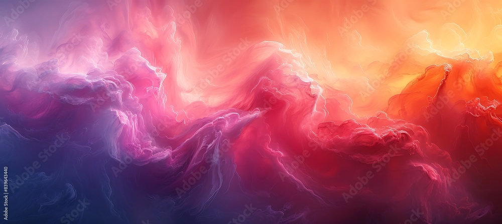 Poster ethereal harmony step into abstract masterpiece where delicate interplay of warm cool color intertwi