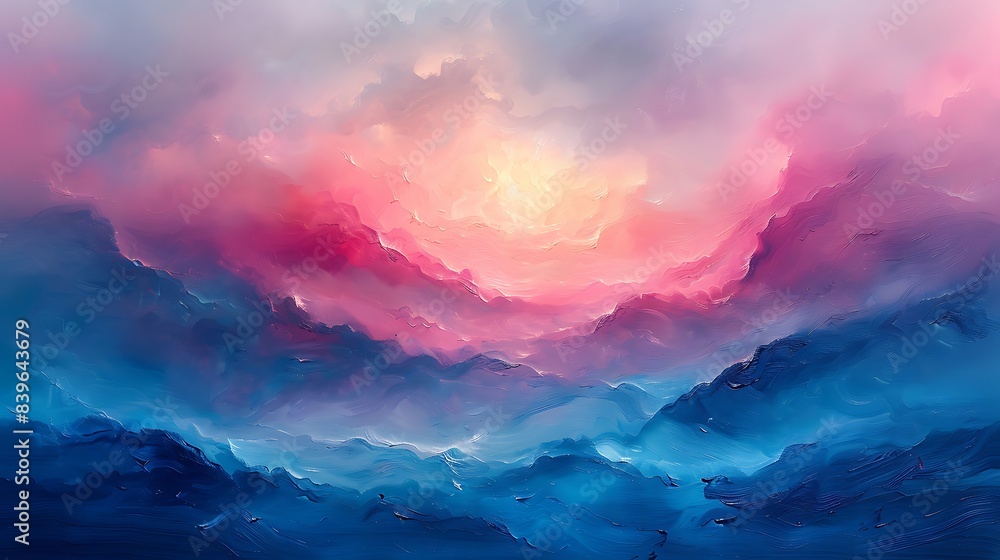 Poster ethereal layers dive into abstract painting layer of soft pastel color capturing essence of tranquil