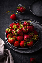 Fresh ripe sweet strawberry on table
