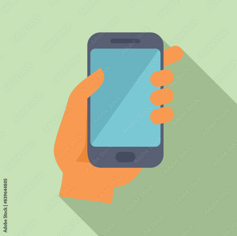Poster hand is holding a smartphone with an app open on the screen