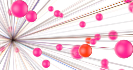 Gene lines and nodes, biological gene structure, 3d rendering.
