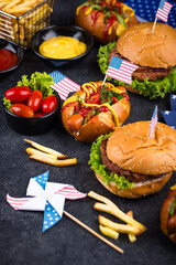 Traditional American food for celebrating July 4 Independence Day