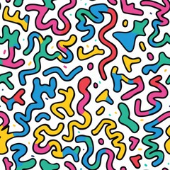 Obraz premium A seamless pattern of colorful squiggles on a white background
