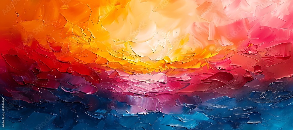 Poster immerse yourself abstract masterpiece where vibrant interplay of warm cool color ignites canvas sens