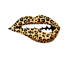 Red lips collection. Vector illustration of sexy woman's lips expressing different emotions, such as smile, kiss, half-open mouth, biting lip, lip licking, tongue out. 