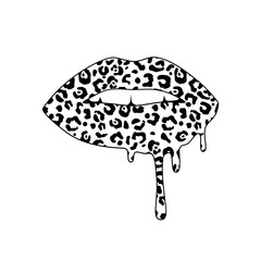 Red lips collection. Vector illustration of sexy woman's lips expressing different emotions, such as smile, kiss, half-open mouth, biting lip, lip licking, tongue out. 