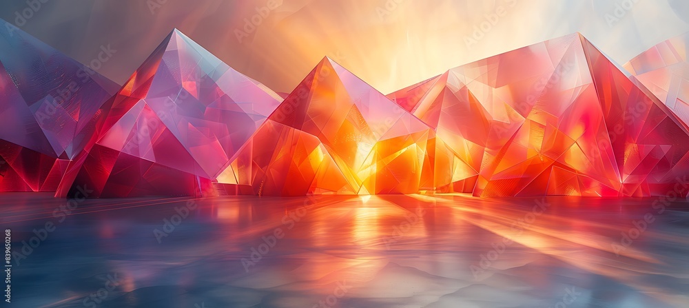 Poster prism symphony step into world of geometric abstraction technique of light painting photography amid