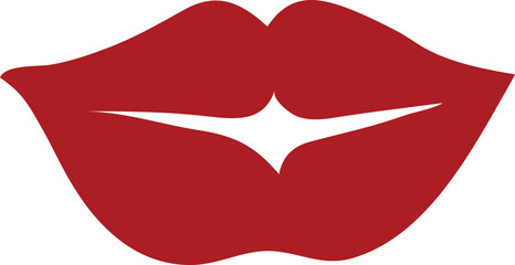 Red lips collection. Vector illustration of sexy woman's lips expressing different emotions, such as smile, kiss, half-open mouth, biting lip, lip licking, tongue out. 