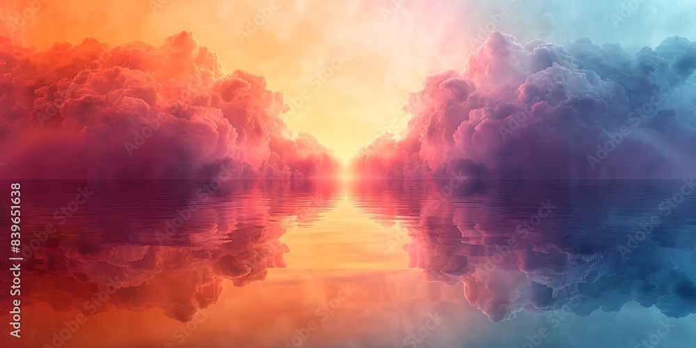 Poster radiant balance embark visual journey through abstract masterpiece where minimalist warm cool color 