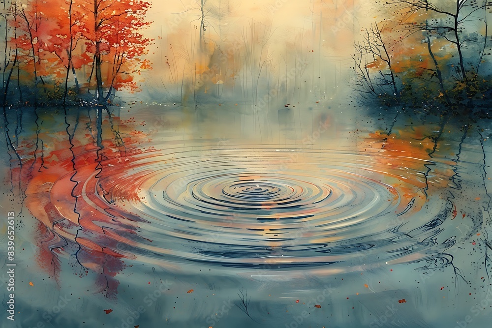 Poster serene reflections step into world of serene reflection minimalist piece capture spectrum of human e