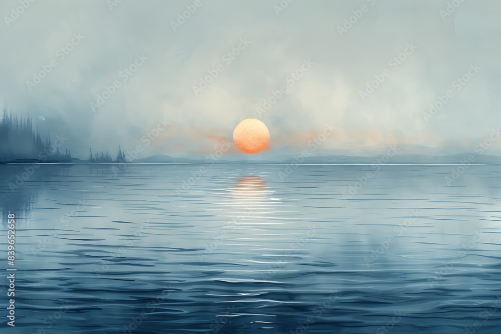 Poster serene reflections step into world of serene reflection minimalist piece capture spectrum of human e