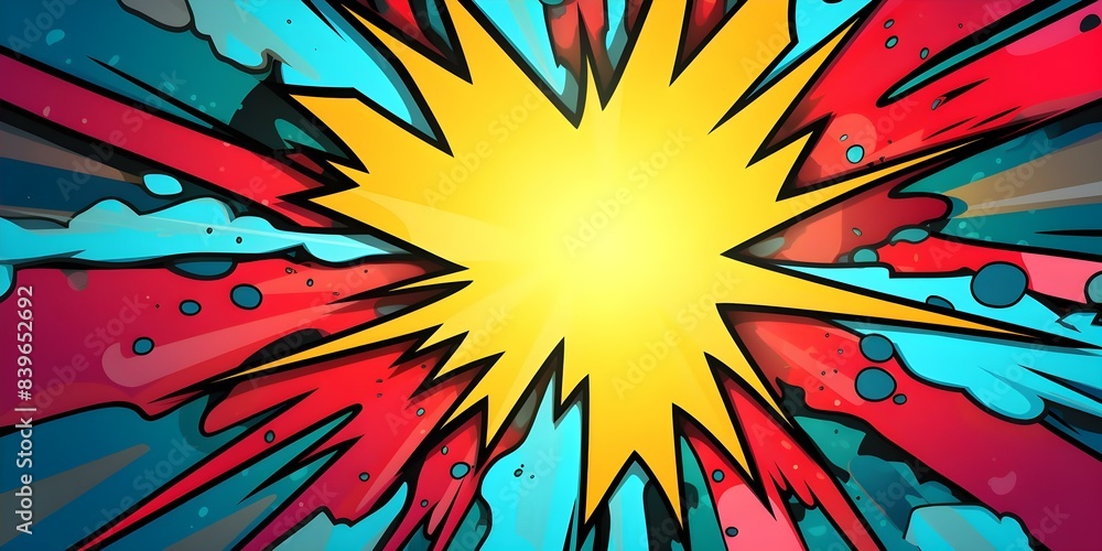 Poster abstract psychedelic background with retro 90s pop art comic pattern. concept abstract art, psychede