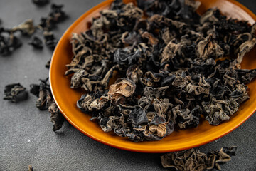 dried black fungus appetizer meal food snack on the table copy space food background rustic top view keto or paleo diet vegetarian vegan food
