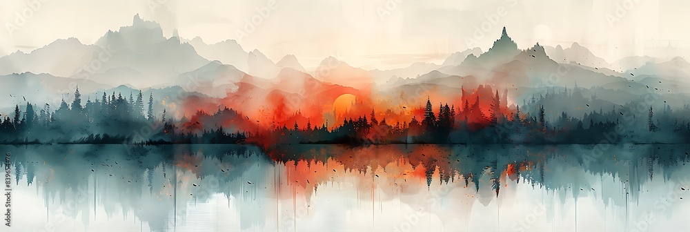 Poster soft reflections immerse yourself soft reflection of silent echo minimalist piece capture gentle rhy