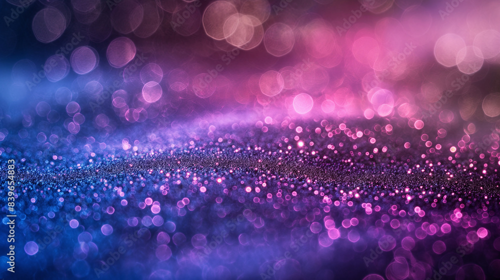 Poster abstract image of purple and blue bokeh, creating a sparkling, shimmering effect