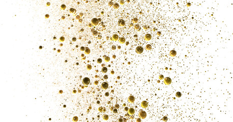 Gilded Festivity: Brilliant 3D Illustration Showcasing a Shower of gold Confetti