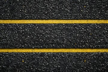 Asphalt road texture with yellow lane dividers for a highway background