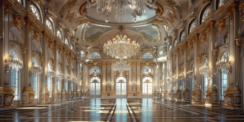 Fototapeta premium Luxurious Ballroom with Ornate Decor