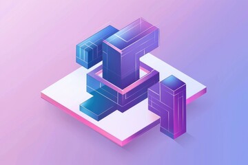 Obraz premium A colorful geometric pattern on a bright pink surface