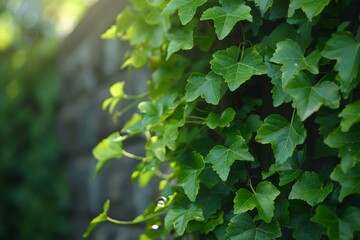 Obraz premium Lush Green Ivy Leaves on Wall