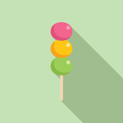 This is a vector illustration of a delicious dango dessert, perfect for projects related to japanese cuisine
