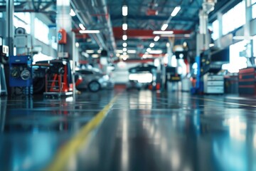 Obraz premium A car parked inside a garage