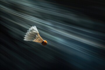 A badminton ball soaring through the air, ready to be hit by a racket