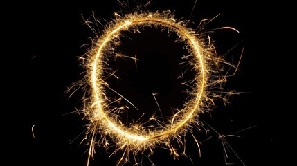 A close-up shot of a sparkling firework against a dark background, perfect for use in editorial or commercial contexts