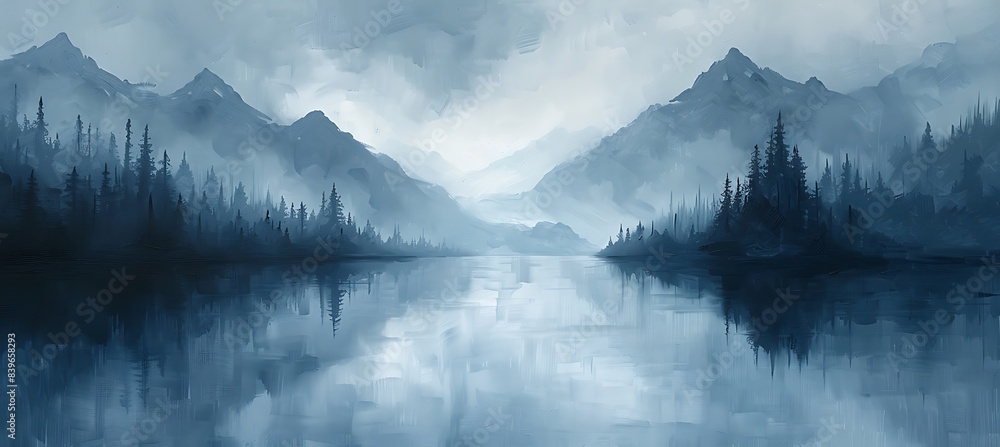 Poster tranquil shades explore tranquil beauty found within shadow of memory minimalist interpretation capt