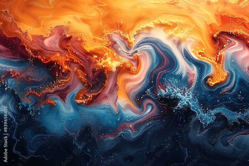 Poster tranquil turbulence embark journey through tranquil yet turbulent abstract artwork where minimalisti