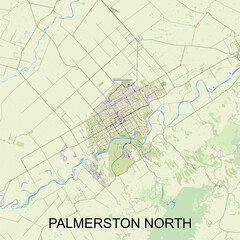 Obraz premium Palmerston North, New Zealand map poster art