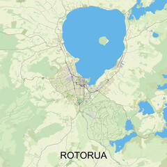 Fototapeta premium Rotorua, New Zealand map poster art