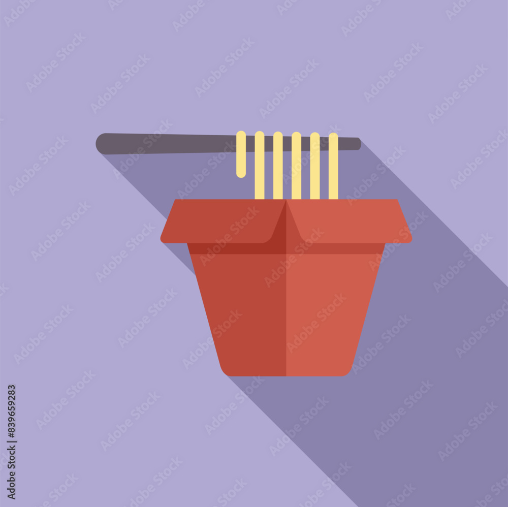 Canvas Prints illustration of a person using chopsticks to pick up noodles from a takeout box