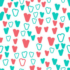 Cute seamless Pattern with hearts for print on fabric, gift wrap, web backgrounds, scrap booking, patchwork  Vector illustration Seamless pattern