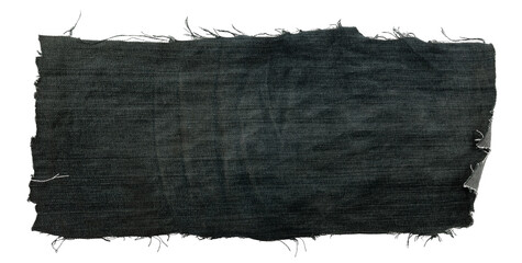 Piece of torn denim on a white background. Denim texture